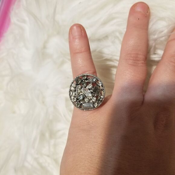 Adjustable silver bling ring  - Picture 6 of 6